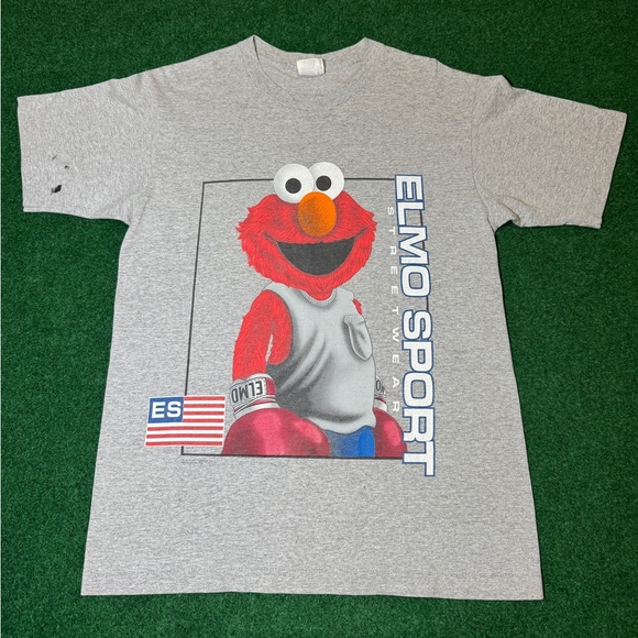Vintage Elmo Sesame Street 90s Polo Ralph Lauren Cartoon Boxing Large T Shirt